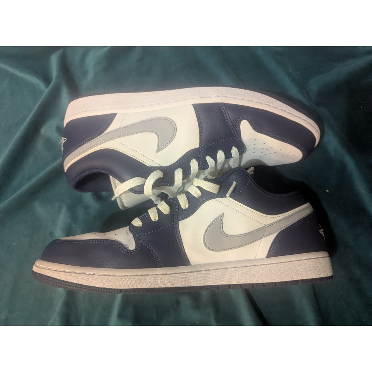 Jordan 1 Low Wolf Grey Midnight Navy 553558-141 13 Mens