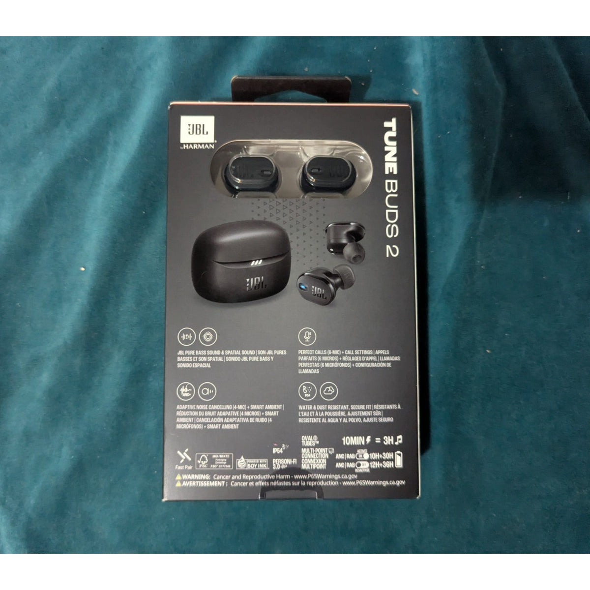 JBL Tune Buds 2 True Wireless Cancelling Headphones - Black