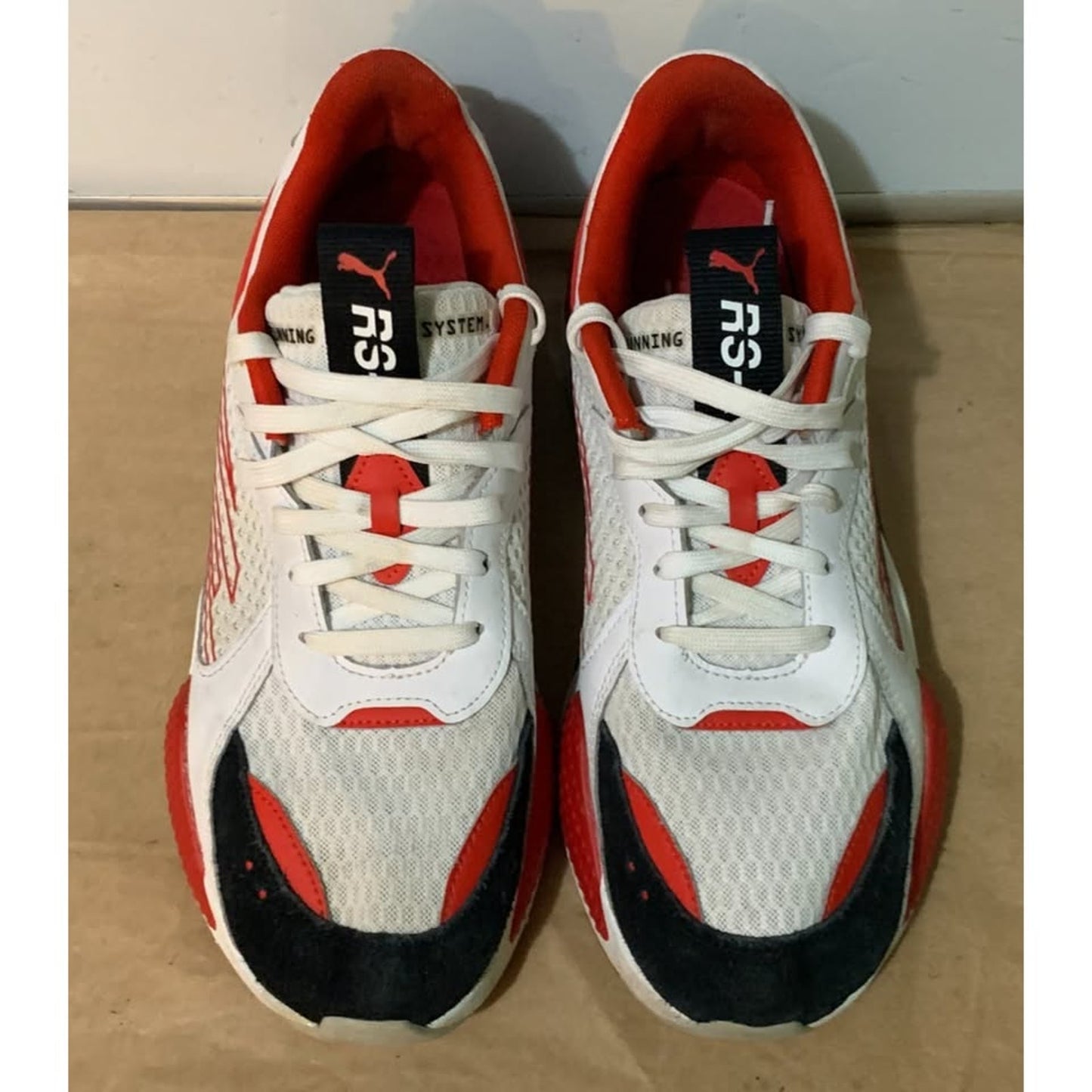 Mens Puma RS-X Cyber White/High Risk Red/Black Running Shoes 374331 01 Size 10